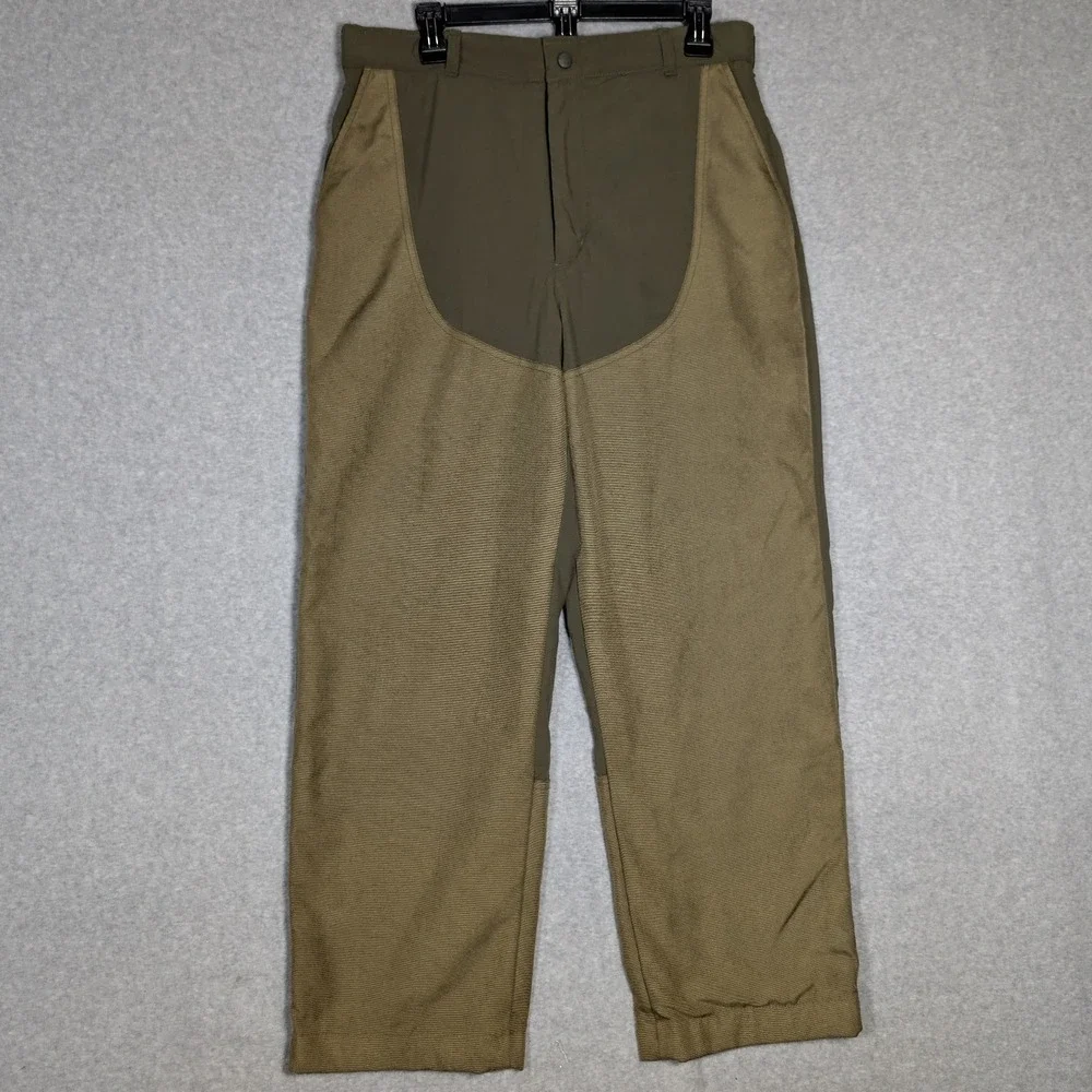 LL Bean Hunting Pants Mens 34 Green Waterproof Brush Briar Utility Performance